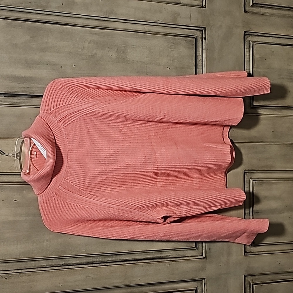 Pink loose-fit turtle next sweater with flared sleeves NWT